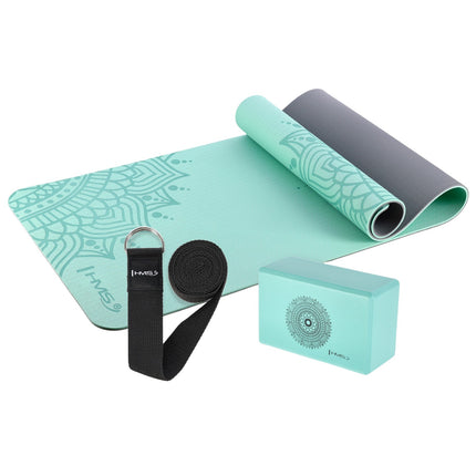 Yoga Set – Mint TPE Mat, Block, Strap