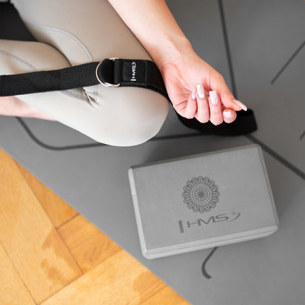 Yoga Strap, Black, Durable, Adjustable Length