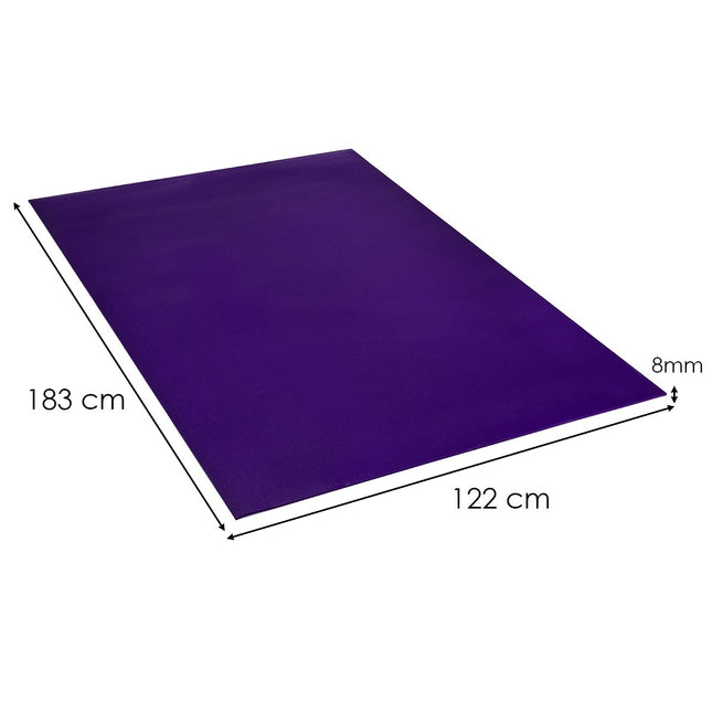 Yogamat met dubbelzijdig antislipdesign & 2 verstelbare klittenbandsluitingen paars