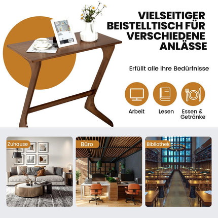 Z-Shaped Bamboo Side Table – Space-Saving Coffee Table