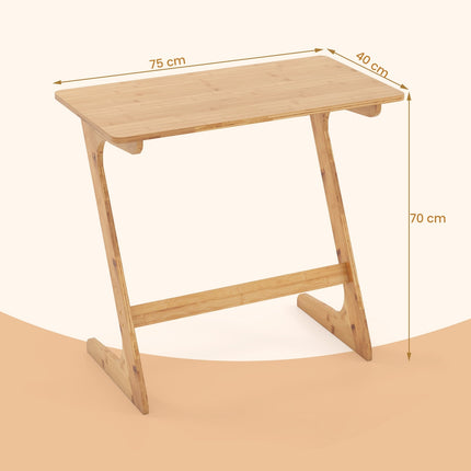 Z-Shaped Bamboo Side Table – Space-Saving Coffee Table