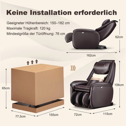 Zero Gravity Full Body Massage Chair with Heat, Brown