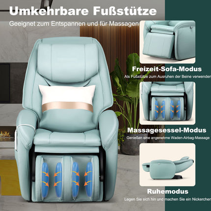 Zero Gravity Massage Chair, SL Track, Back Heat, Green