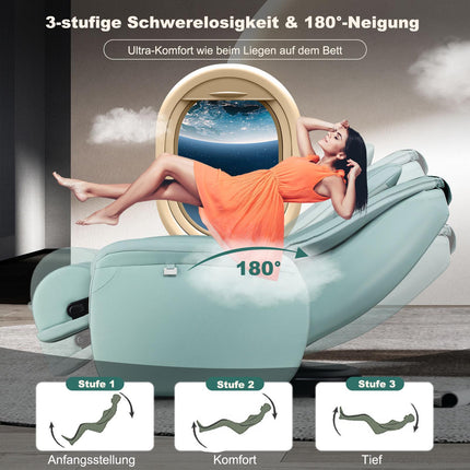 Zero Gravity Massage Chair, SL Track, Back Heat, Green