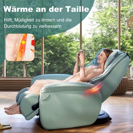 Zero Gravity Massage Chair, SL Track, Back Heat, Green