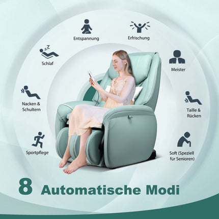 Zero Gravity Massage Chair, SL Track, Back Heat, Green