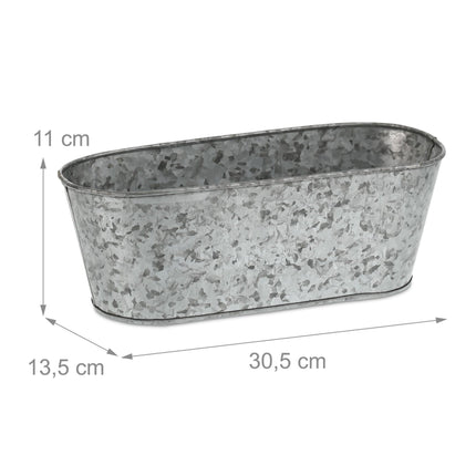 Zinc tub oval set of 6
