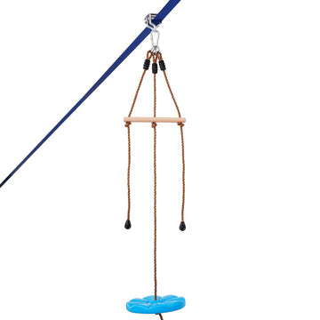 Zip Line Kit, 52 Ft, 500 Lb, Harness, Seat, Handlebar