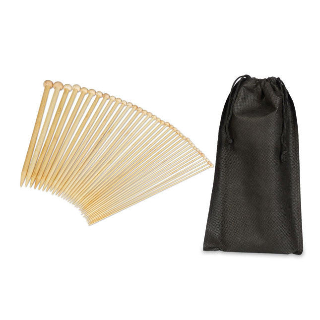bamboo knitting needle set with 36 parts and bag