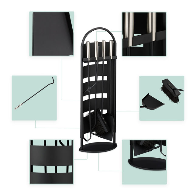 fire set in 5 parts black & silver