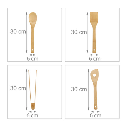 kitchen utensil set in 6 parts Bamboo