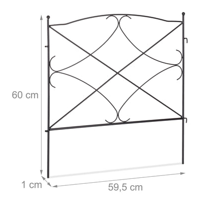 metal flower bed fence in 6 parts