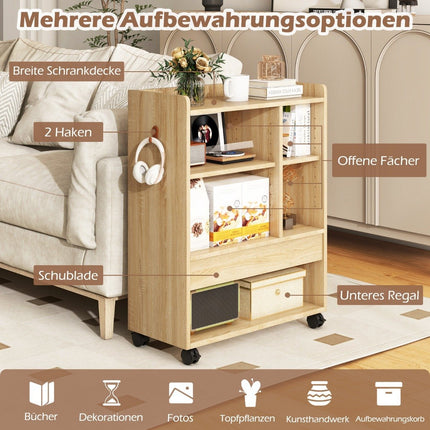 mobile rolling container with drawer office cabinet with adjustable shelves natural