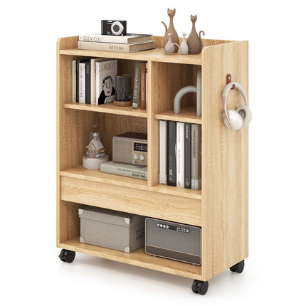 mobile rolling container with drawer office cabinet with adjustable shelves natural