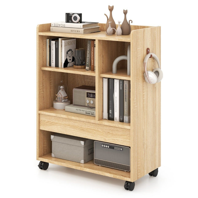 mobile rolling container with drawer office cabinet with adjustable shelves natural
