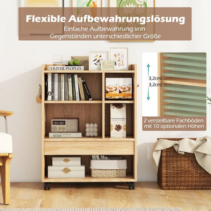 mobile rolling container with drawer office cabinet with adjustable shelves natural