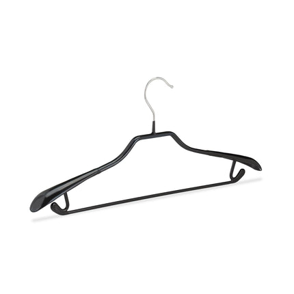 set of 10 black suit hangers with anti-slip