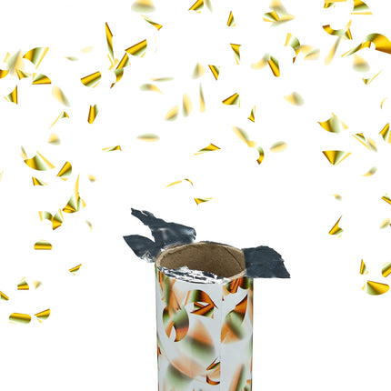 set of 12 Party Poppers "Golden rain" 40 cm