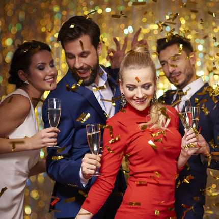 set of 12 Party Poppers "Golden rain" 40 cm