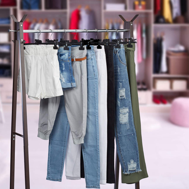set of 12 trouser hangers in plastic