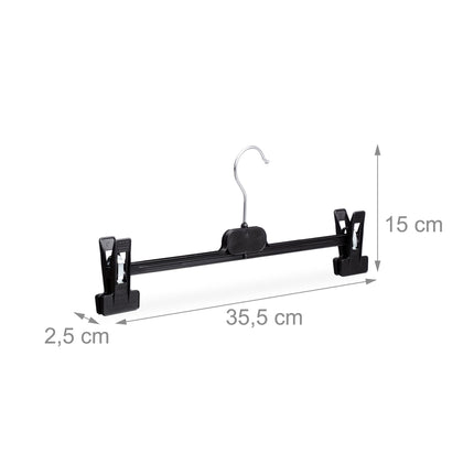 set of 12 trouser hangers in plastic