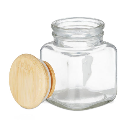 set of 20 spice jars square bamboo
