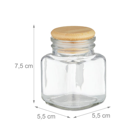 set of 20 spice jars square bamboo