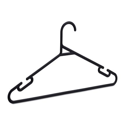 set of 24 coat hangers in black plastic