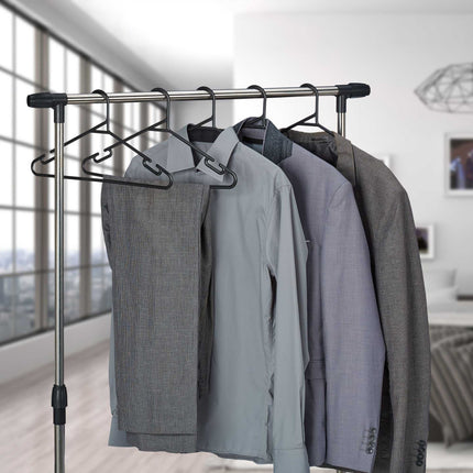 set of 24 coat hangers in black plastic