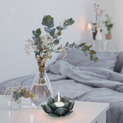 set of 2 Lotus-shaped tea light holders