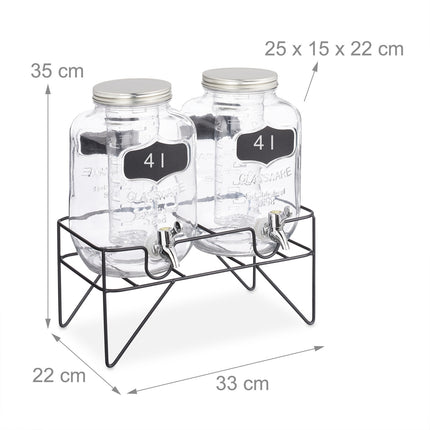 set of 2 beverage pumps 4L with stand