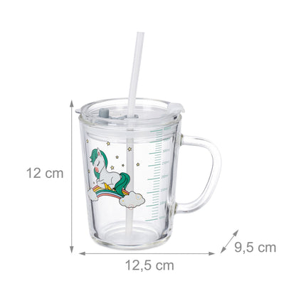 set of 2 children's glasses with a horse motif