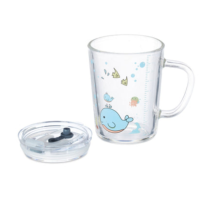 set of 2 children's glasses with whale motif