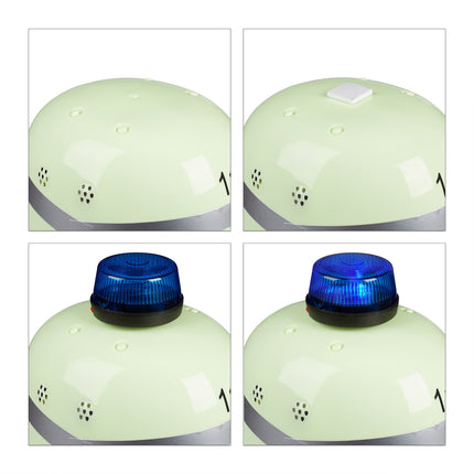 set of 2 firefighter helmets with blue light