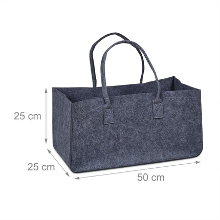 set of 2 firewood sacks in felt