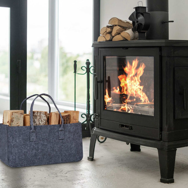 set of 2 firewood sacks in felt