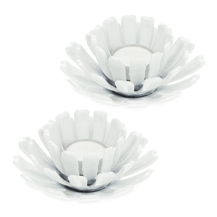 set of 2 flower-shaped tealight holders