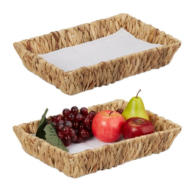 set of 2 fruit bowls made from water hyacinth