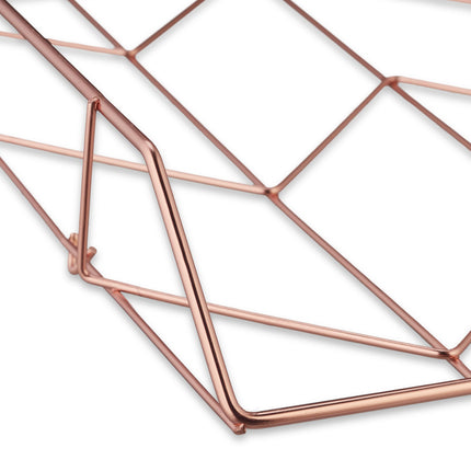 set of 2 letter baskets rose gold