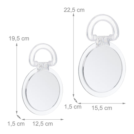 set of 2 mirrors with folding handle