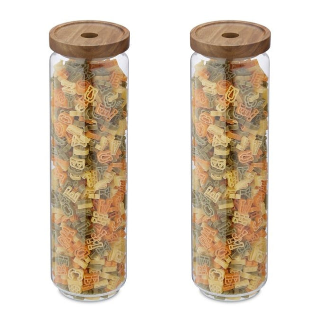 set of 2 storage jars with lids 1.5 litres