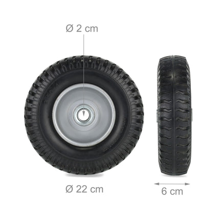 set of 2 wheelbarrow wheels 2.50-4