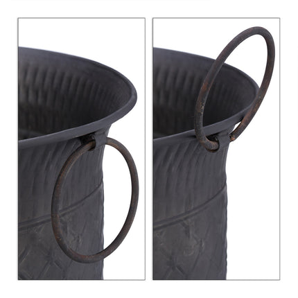 set of 3 antique flower pots