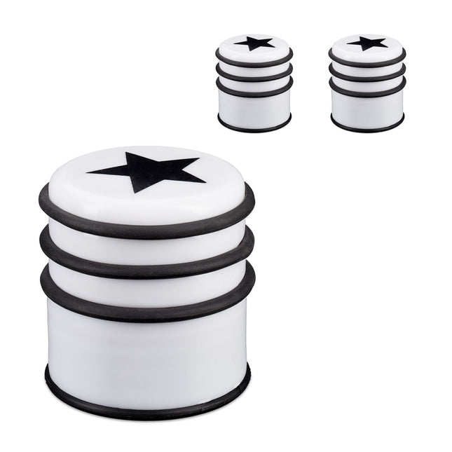 set of 3 door stops with star motif