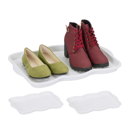 set of 3 drip trays for 2 pairs of shoes