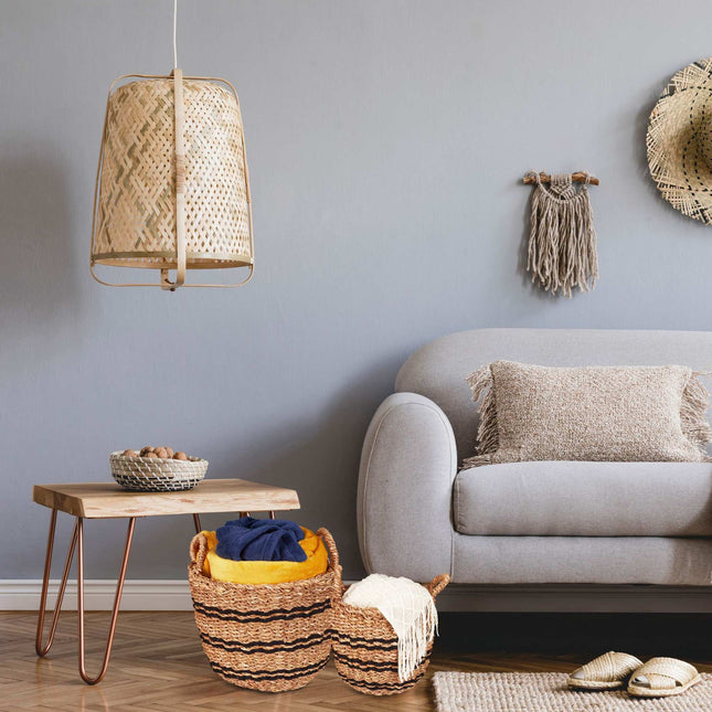 set of 3 storage baskets made of seaweed