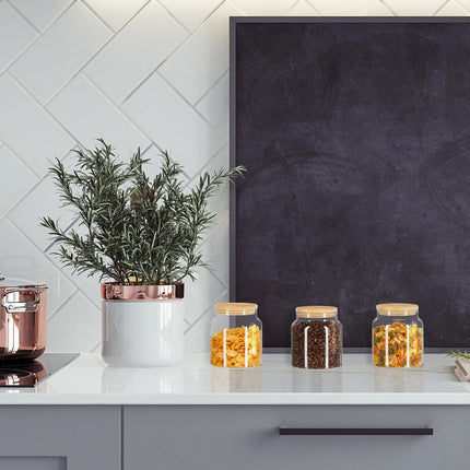 set of 3 storage jars with lids 1000 ml