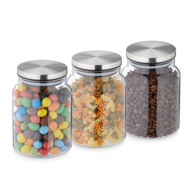 set of 3 storage jars with lids 700 ml