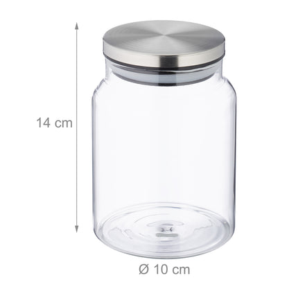 set of 3 storage jars with lids 700 ml