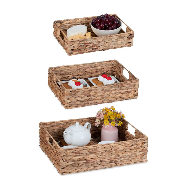 set of 3 trays water hyacinth